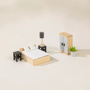 Coco Village Wooden Doll House Master Bedroom Furniture (9 pcs)