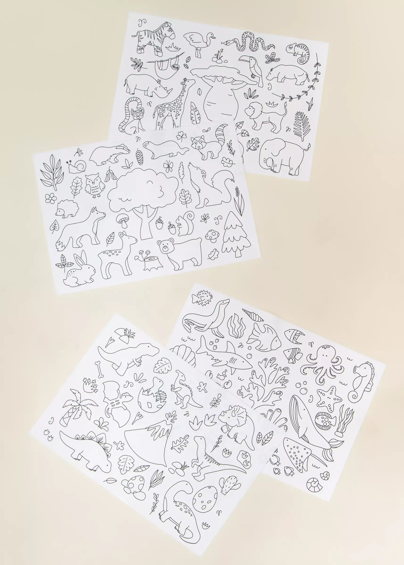 Coco Village Set of 4 Silicone Washable Coloring Placemats & Markers - Image 3
