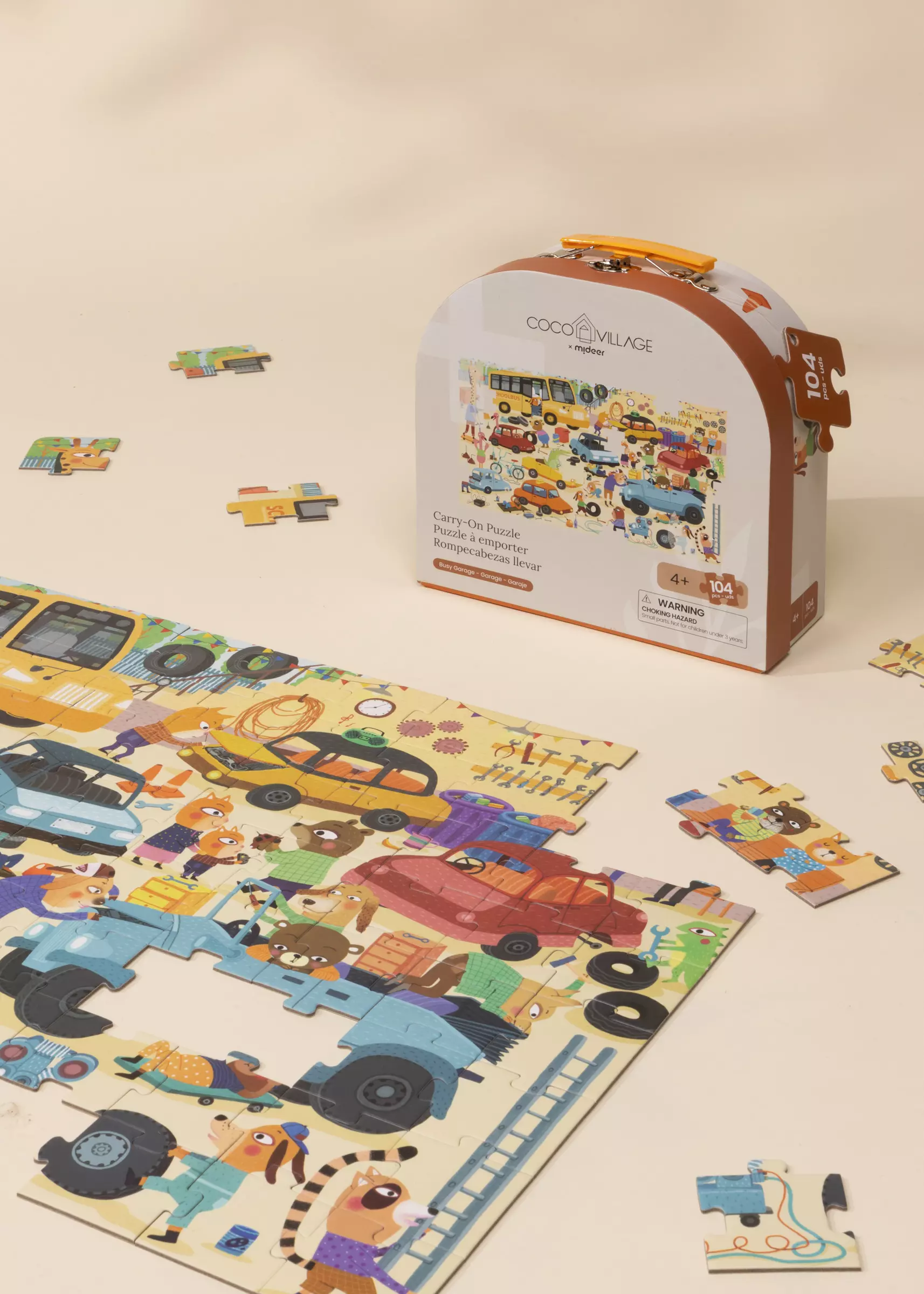 Coco Village Carry-On Puzzle - Busy Garage - 104pcs