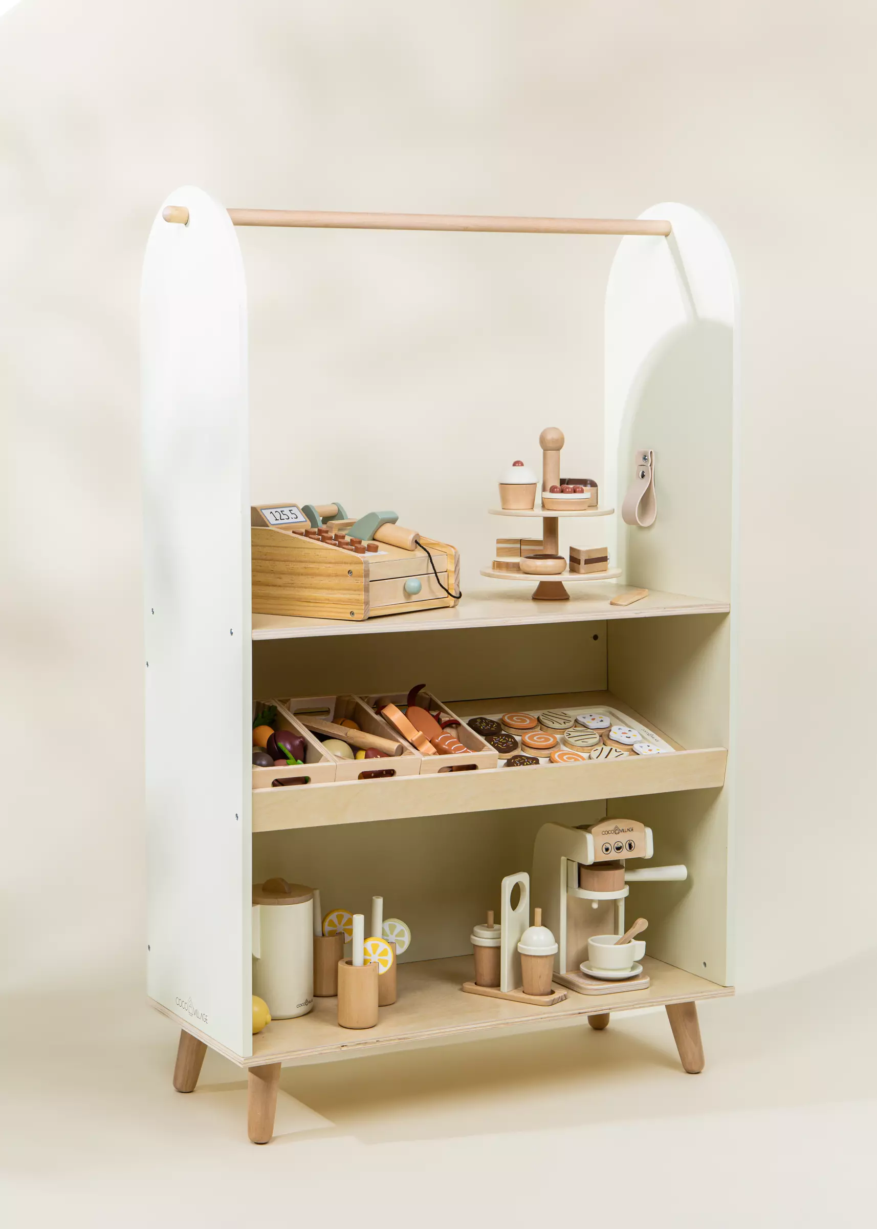 Coco Village Wooden Play Market & Theater Stand - Image 11