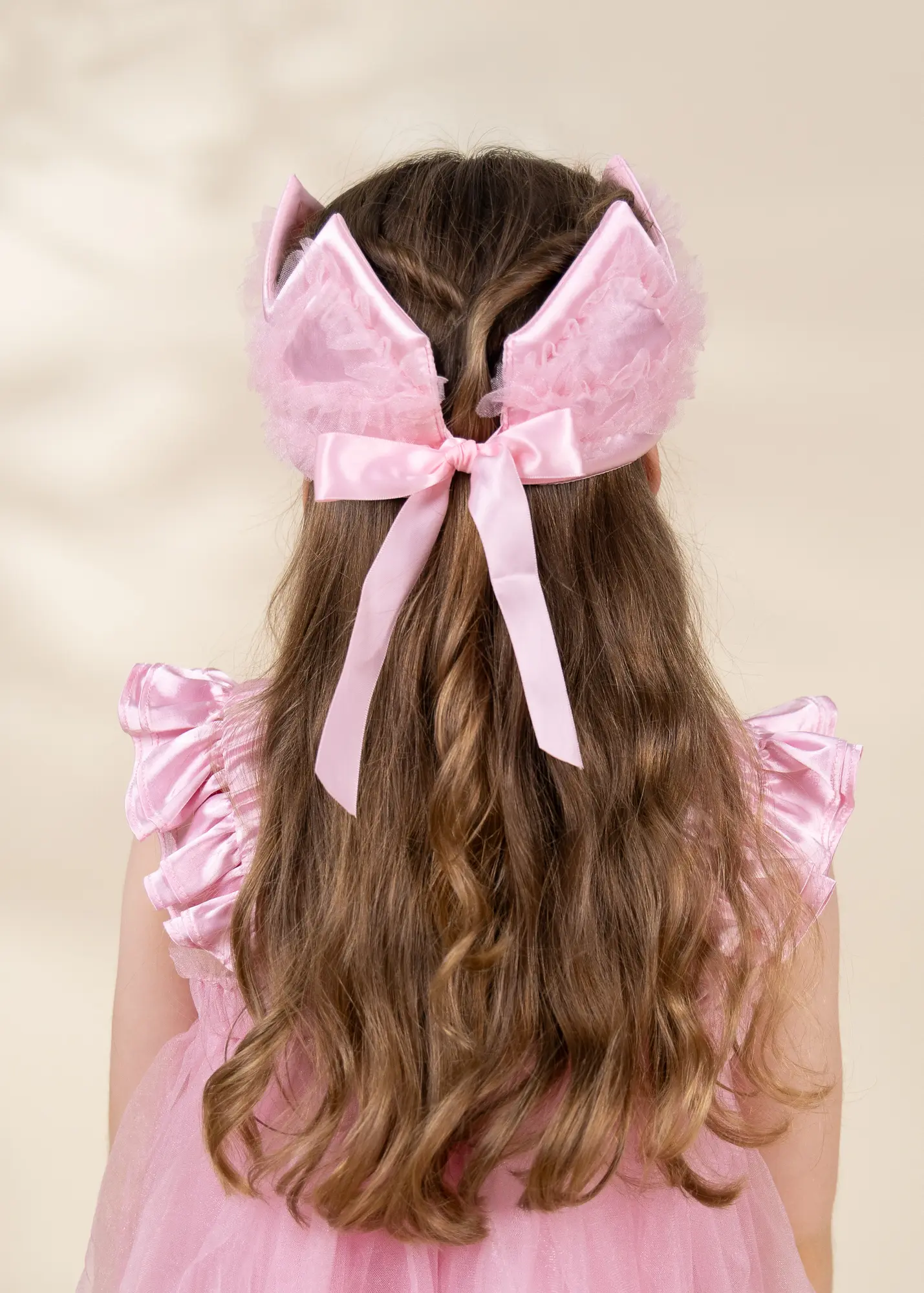 Coco Village Pink Ruffle Princess Dress with Crown Play - 7-8Y - Image 3