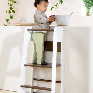 Coco Village Educational Tower - Walnut & White