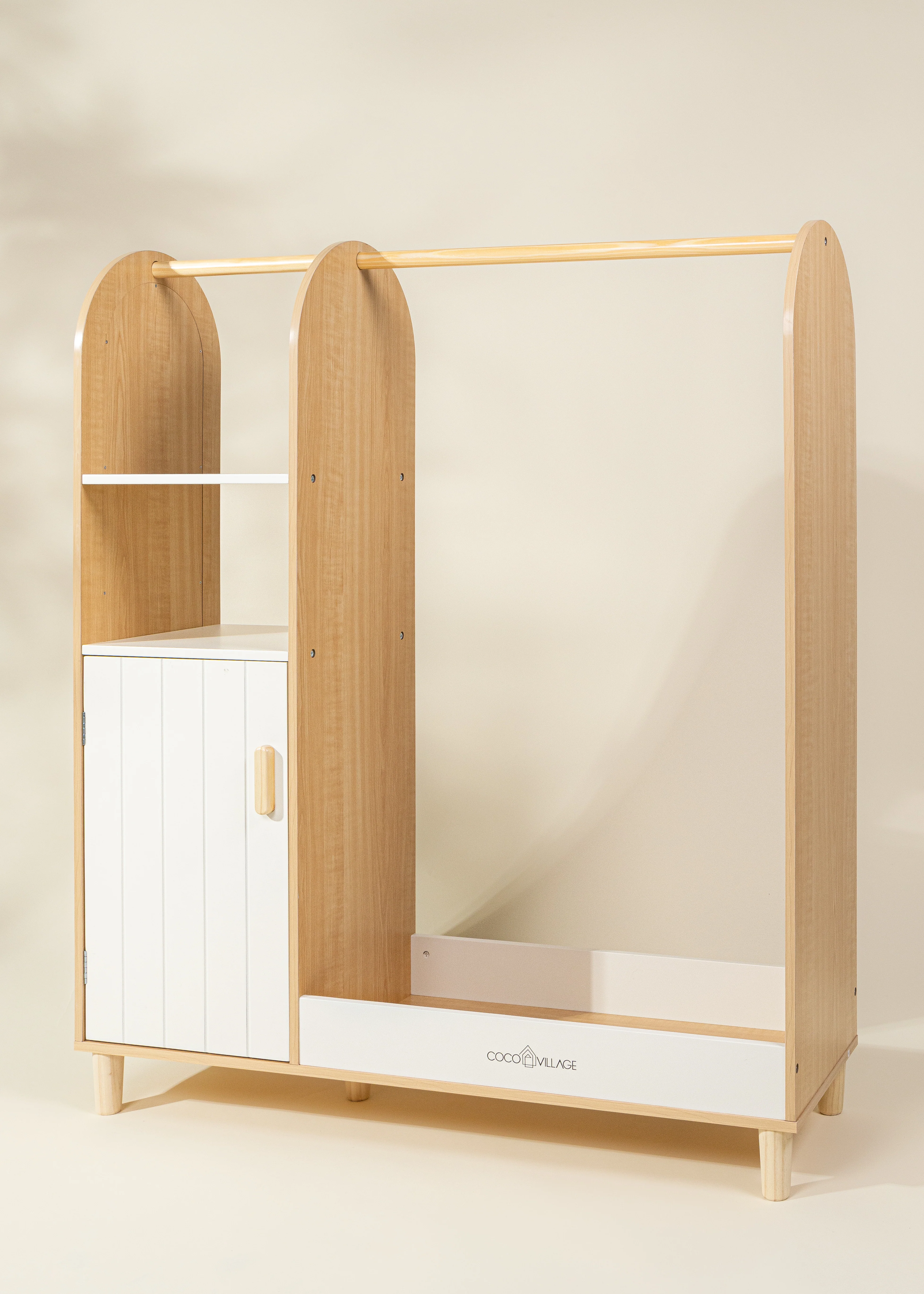 Coco Village Wooden Play Dress Up Wardrobe - Image 4