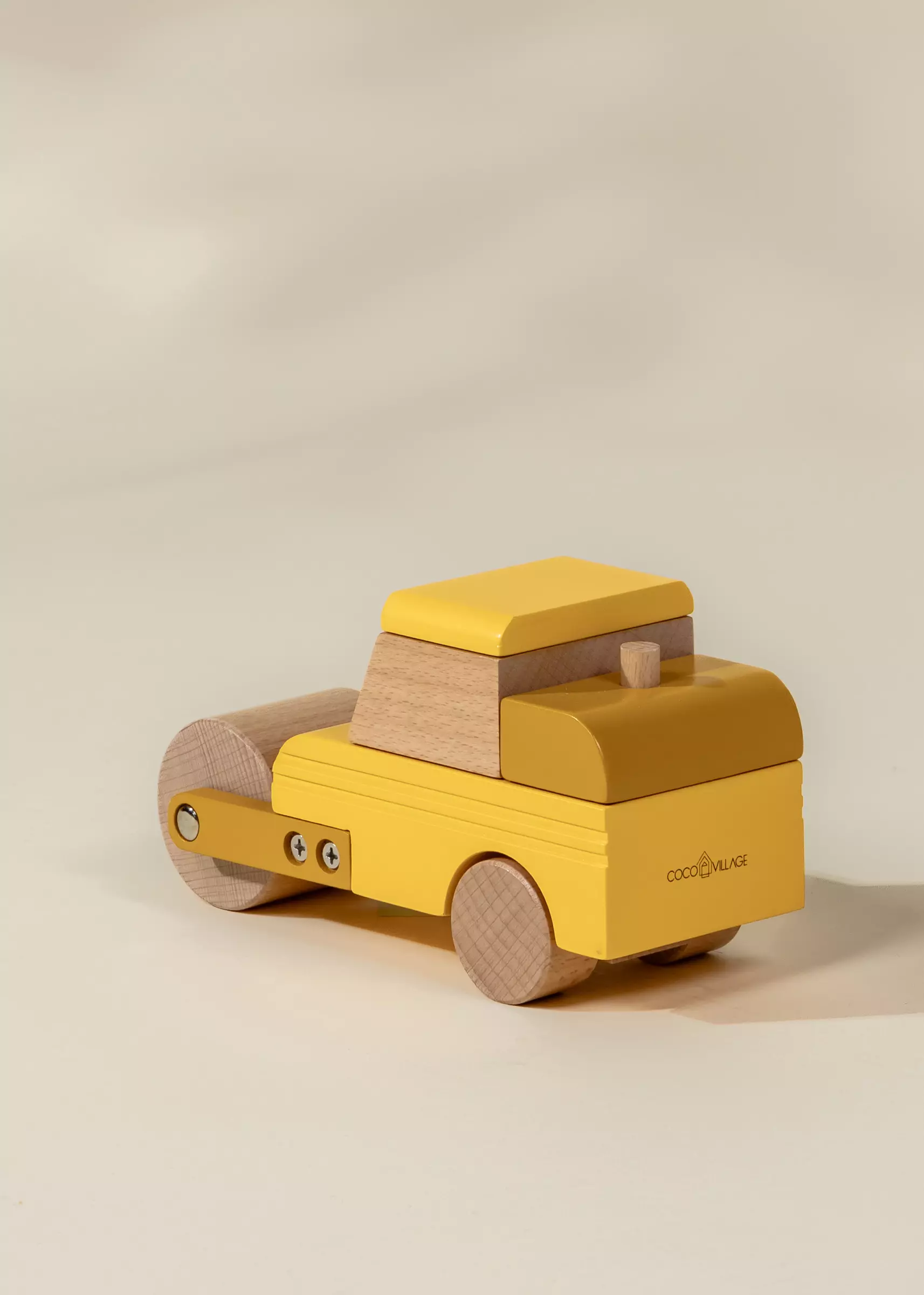 Coco Village Wooden Construction Vehicle - Compactor - Image 3