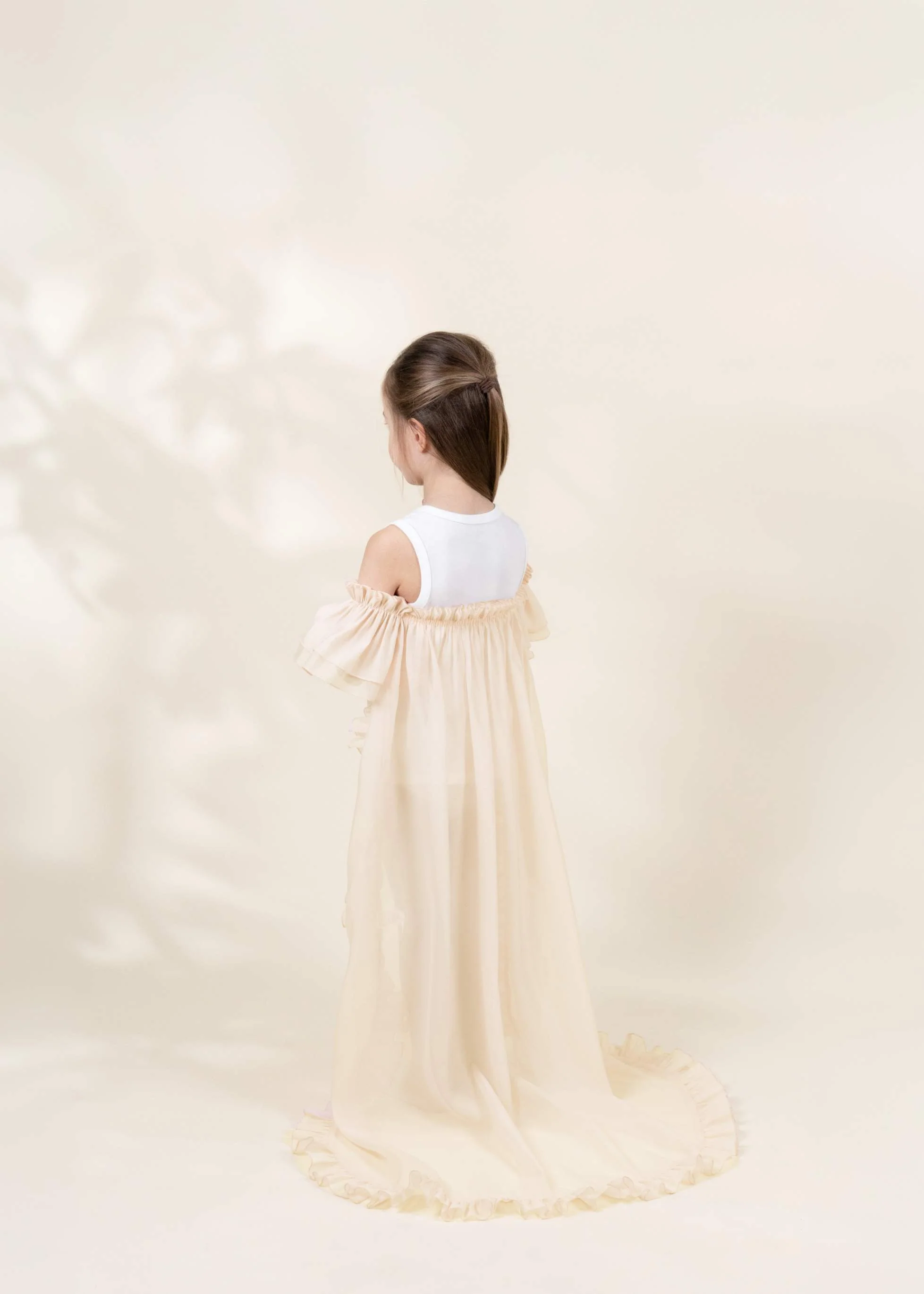 Coco Village Role Play Dress-Up Cream Long Sheer Cape - Image 6