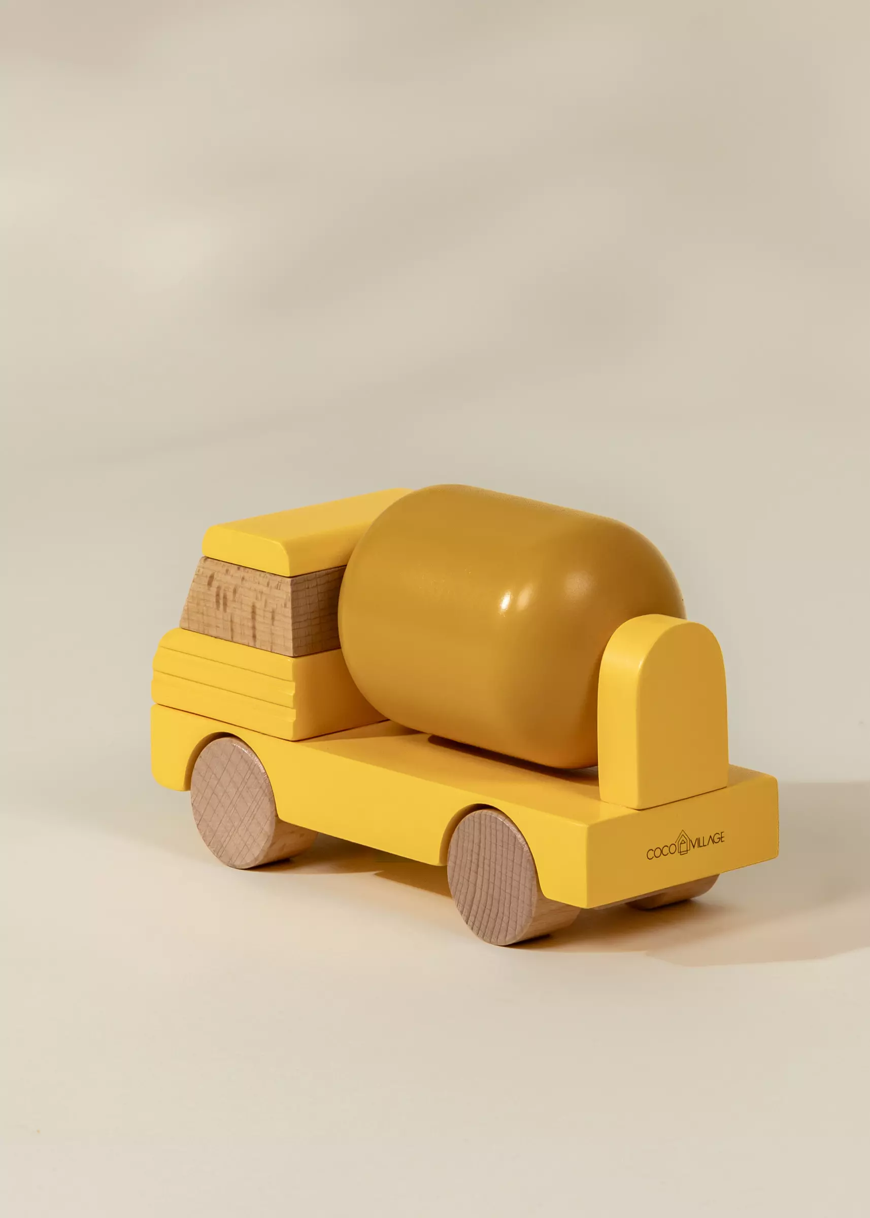 Coco Village Wooden Construction Vehicle - Cement Truck - Image 3