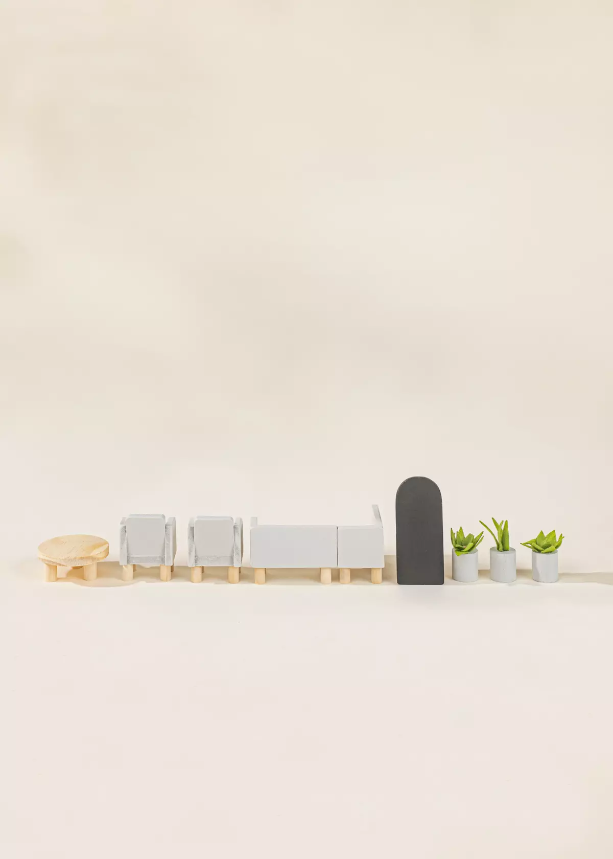 Coco Village Wooden Doll House Living Room Furniture (10pcs) - Image 4