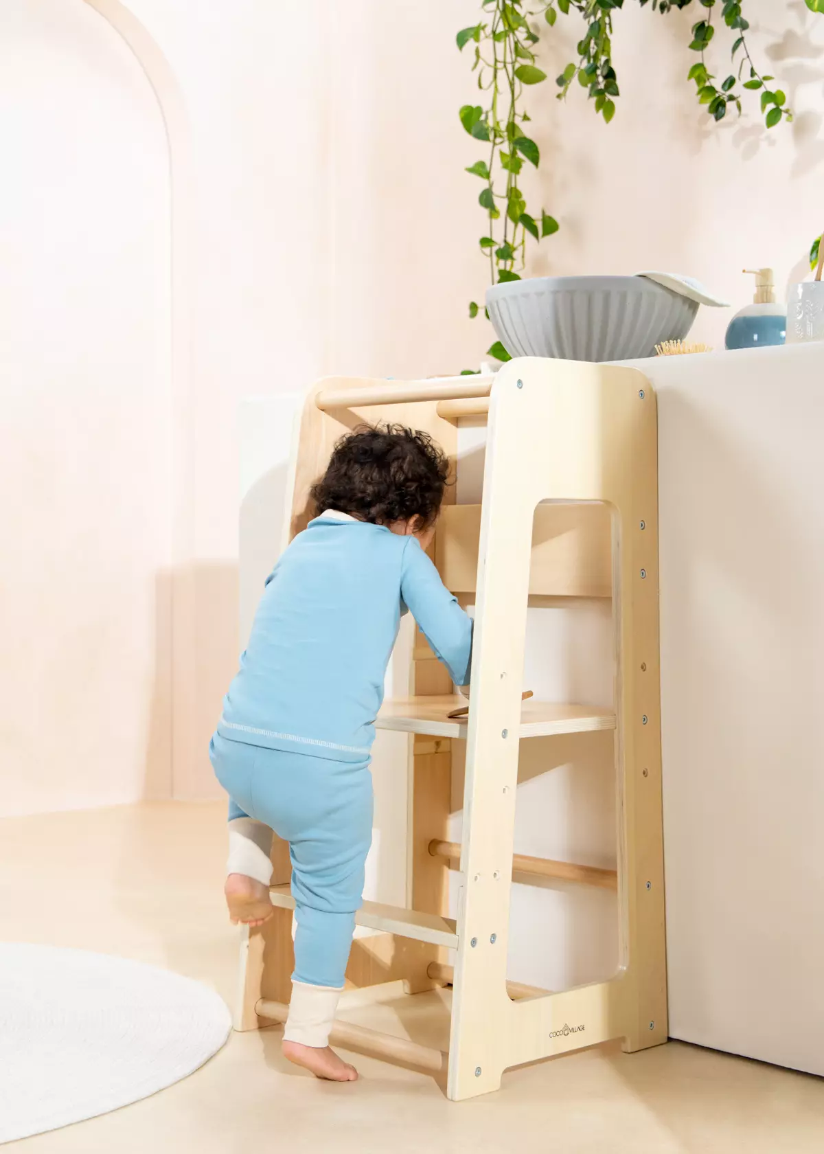 Coco Village Educational Tower - Natural Wood - Image 2