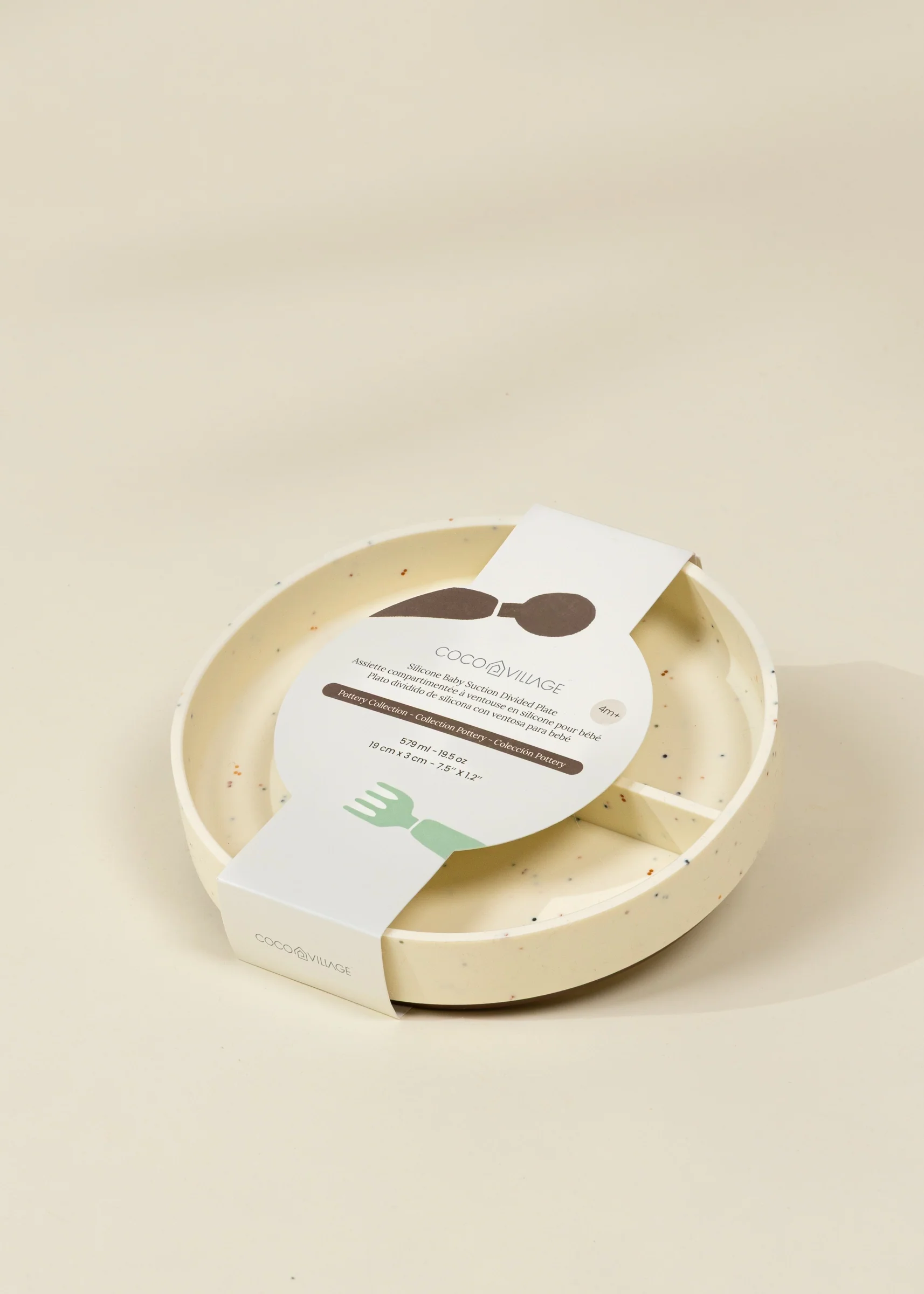 Coco Village Silicone Baby Suction Divided Plate – Pottery Collection - Image 2
