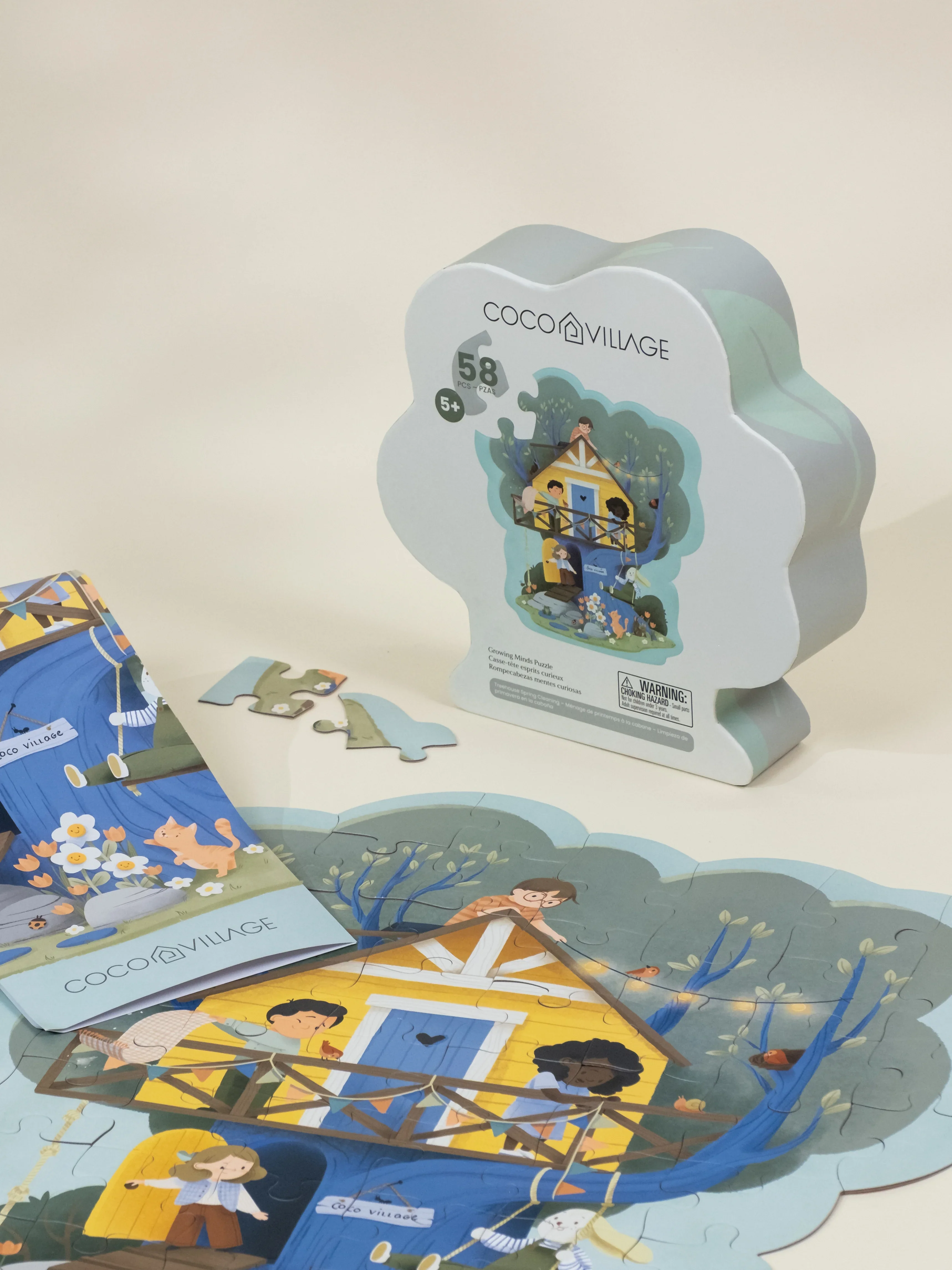 Coco Village Growing Minds Puzzle – Treehouse Spring(58 pcs) - Image 4