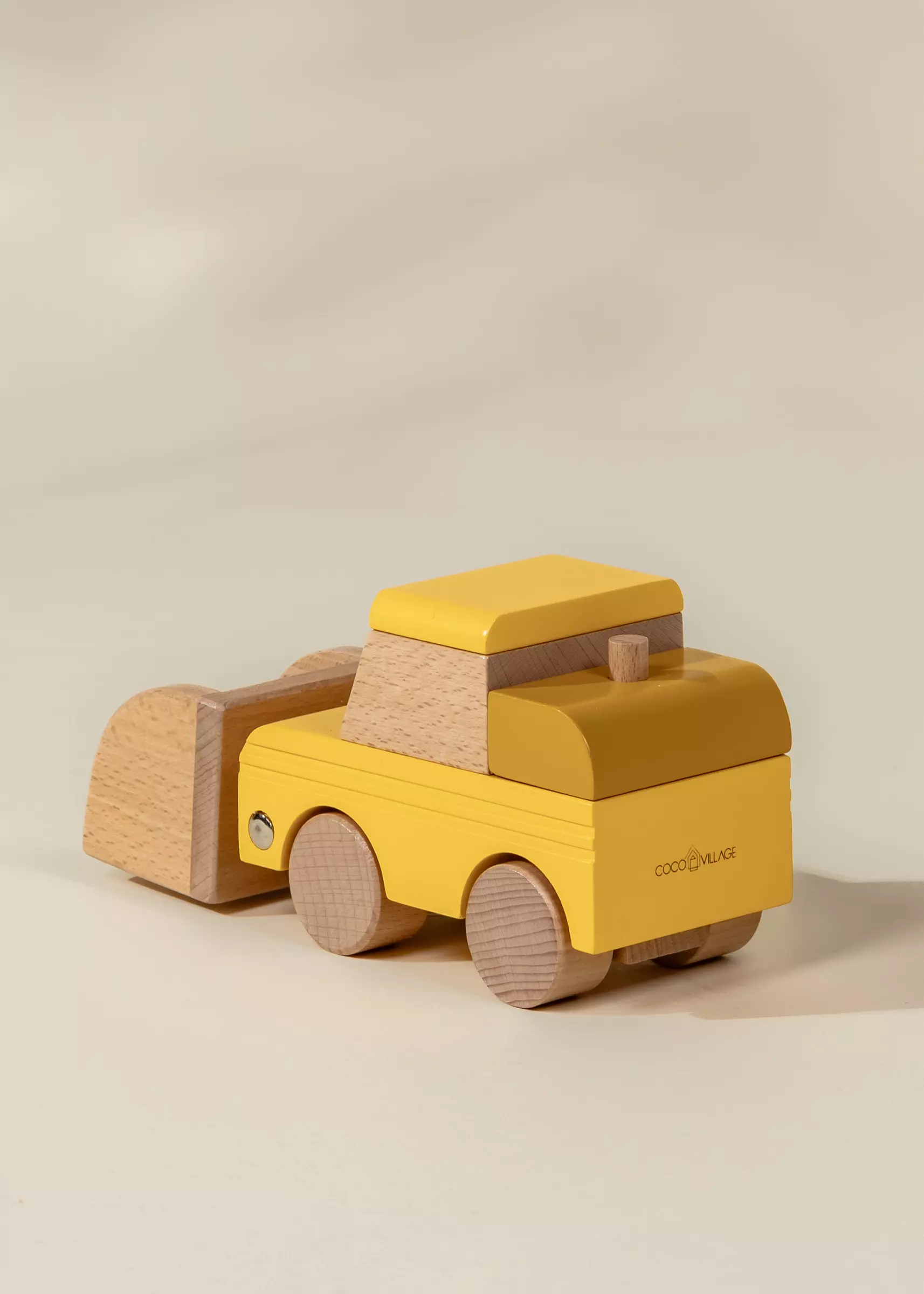 Coco Village Wooden Construction Vehicle - Bulldozer - Image 3