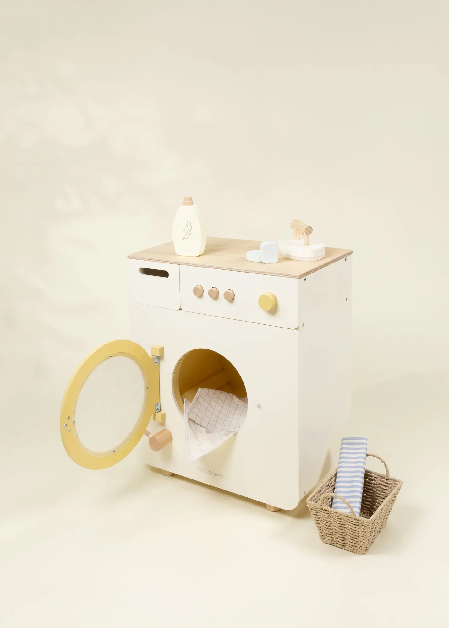 Coco Village Wooden Play Washing Machine – Maison Collection - Image 9