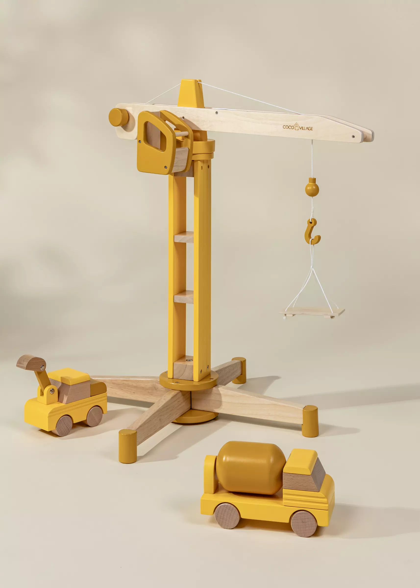 Coco Village Oversized Wooden Construction Crane - Image 3