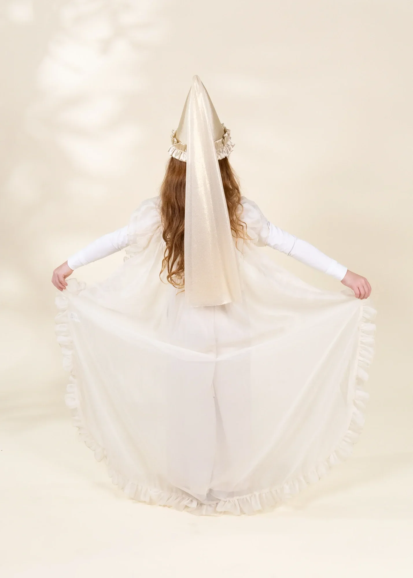 Coco Village Role Play Dress-Up Cream Long Sheer Cape - Image 2