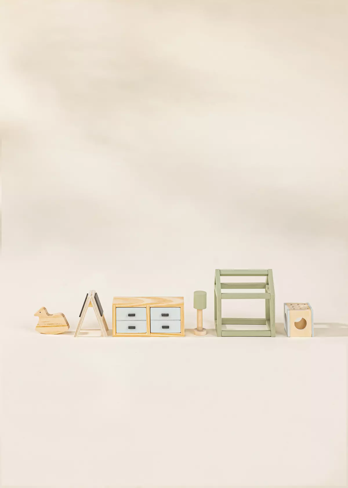 Coco Village Wooden Doll House Kids Room Furniture (10pcs) - Image 3
