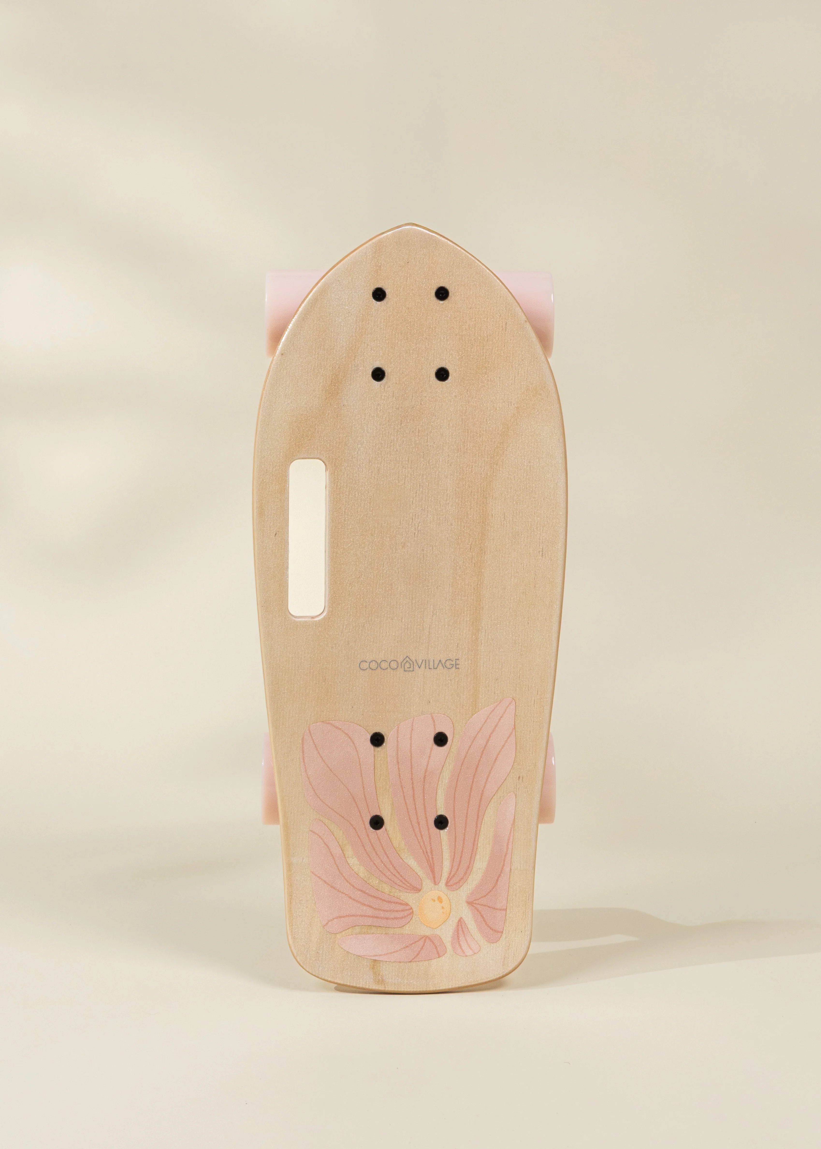 Coco Village Kids’ Wooden Skateboard with Handle – Bloom - Image 3