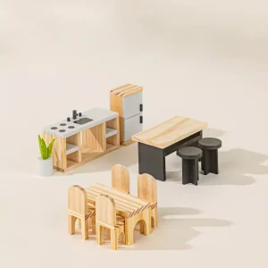 Coco Village Wooden Doll House Kitchen Furniture (12 pcs)