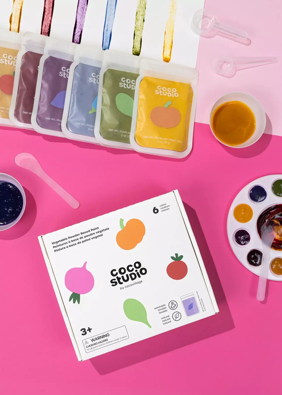 Coco Village Vegetable Powder Based Paint Set - 6 Colors - Image 4