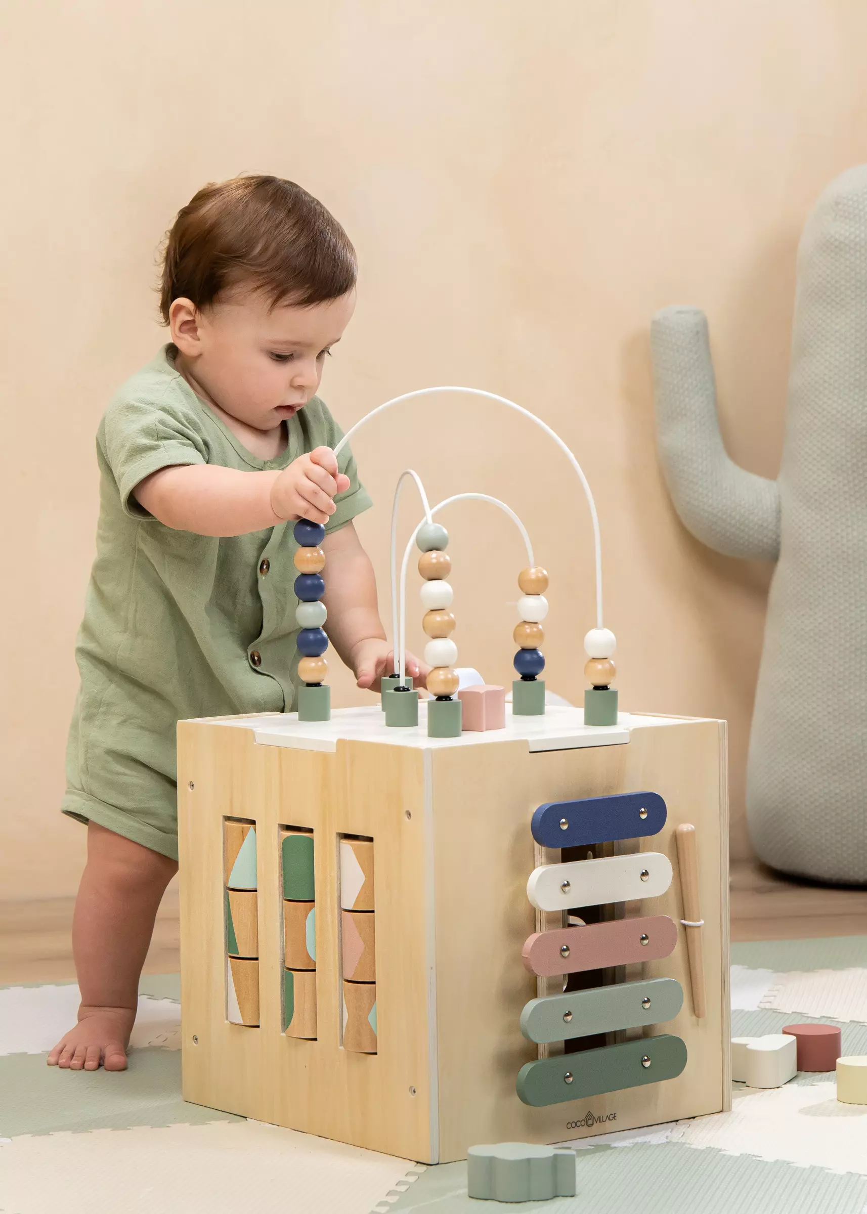 Coco Village Wooden Activity Cube - Image 4