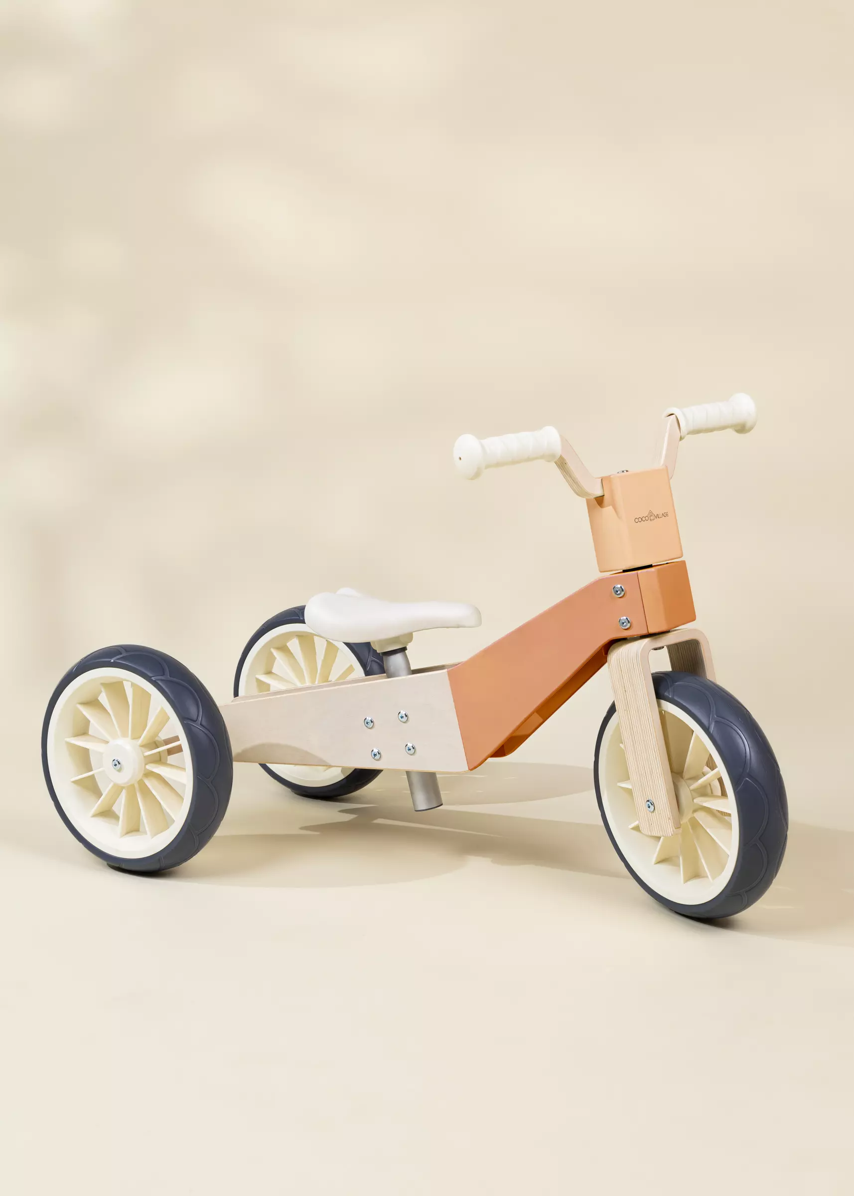 Coco Village Evolutive Wooden Balance Bike - 3 in 1 – Grapefruit - Image 4